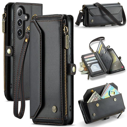 CASEME C36 Series For Samsung Galaxy S24+ Leather Case Crossbody Phone Bag with Card Slots Wallet