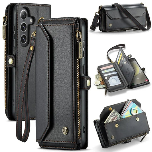 CASEME C36 Series For Samsung Galaxy S24+ Leather Case Crossbody Phone Bag with Card Slots Wallet