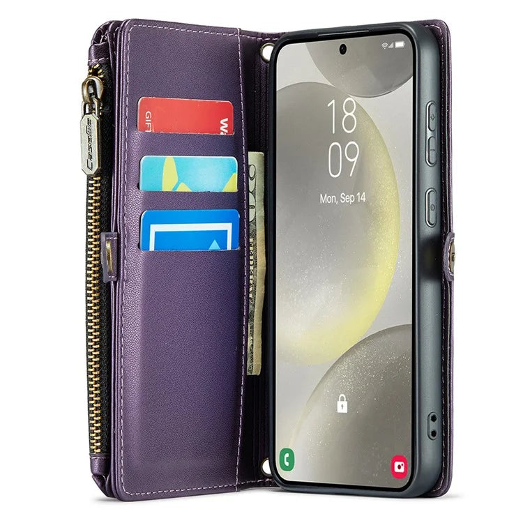 CASEME C36 Series For Samsung Galaxy S24+ Leather Case Crossbody Phone Bag with Card Slots Wallet