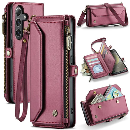 CASEME C36 Series For Samsung Galaxy S24+ Leather Case Crossbody Phone Bag with Card Slots Wallet