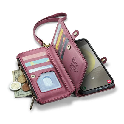 CASEME C36 Series For Samsung Galaxy S24+ Leather Case Crossbody Phone Bag with Card Slots Wallet