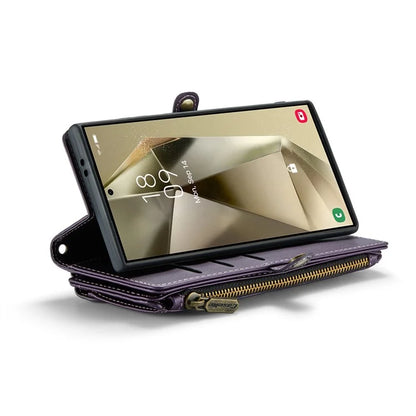 CASEME C36 Series For Samsung Galaxy S24 Ultra Case Leather Phone Bag with 10 Card Slots Wallet