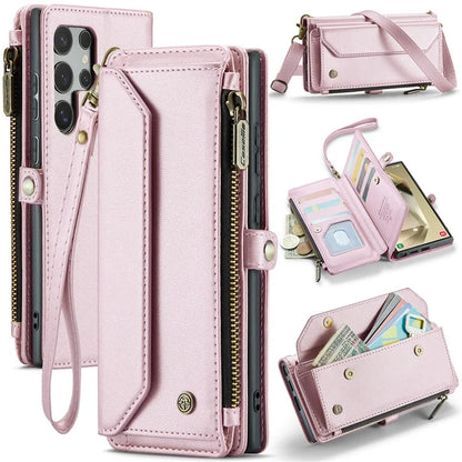 CASEME C36 Series For Samsung Galaxy S24 Ultra Case Leather Phone Bag with 10 Card Slots Wallet