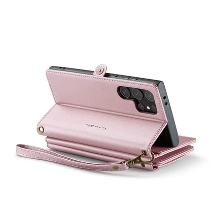 CASEME C36 Series For Samsung Galaxy S24 Ultra Case Leather Phone Bag with 10 Card Slots Wallet