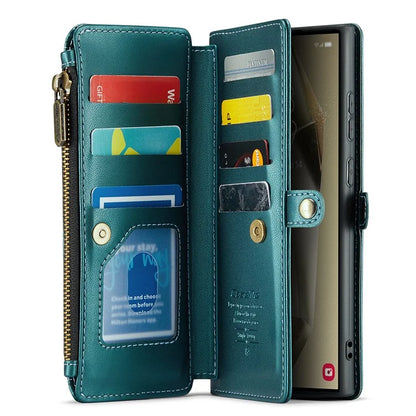 CASEME C36 Series For Samsung Galaxy S24 Ultra Case Leather Phone Bag with 10 Card Slots Wallet