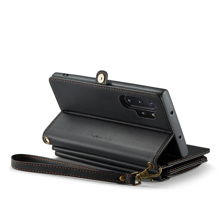 CASEME C36 Series For Samsung Galaxy Note 10 Plus 4G  /  5G Case 10 Card Slots Leather Zipper Phone Cover