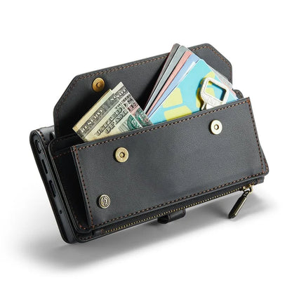 CASEME C36 Series For Samsung Galaxy Note 10 Plus 4G  /  5G Case 10 Card Slots Leather Zipper Phone Cover