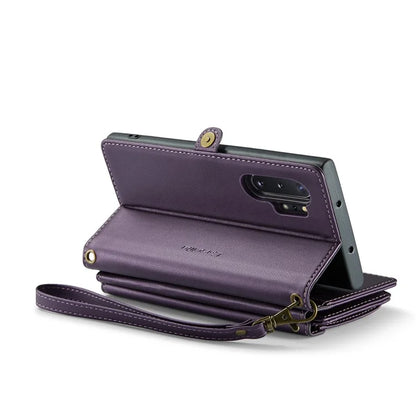 CASEME C36 Series For Samsung Galaxy Note 10 Plus 4G  /  5G Case 10 Card Slots Leather Zipper Phone Cover