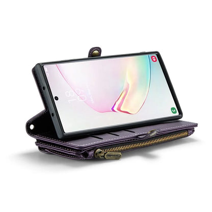 CASEME C36 Series For Samsung Galaxy Note 10 Plus 4G  /  5G Case 10 Card Slots Leather Zipper Phone Cover