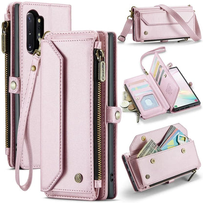 CASEME C36 Series For Samsung Galaxy Note 10 Plus 4G  /  5G Case 10 Card Slots Leather Zipper Phone Cover