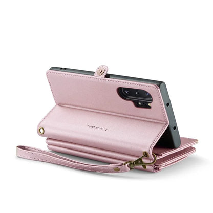 CASEME C36 Series For Samsung Galaxy Note 10 Plus 4G  /  5G Case 10 Card Slots Leather Zipper Phone Cover