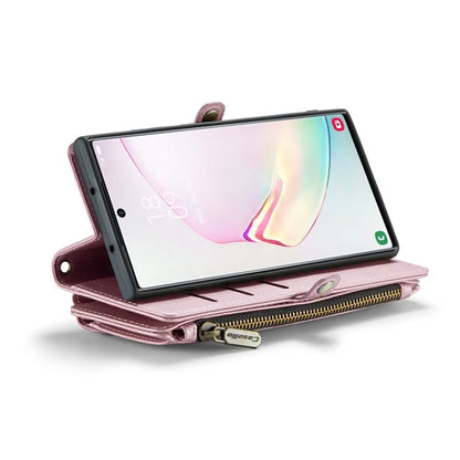 CASEME C36 Series For Samsung Galaxy Note 10 Plus 4G  /  5G Case 10 Card Slots Leather Zipper Phone Cover