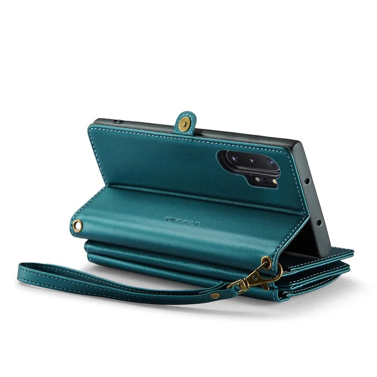 CASEME C36 Series For Samsung Galaxy Note 10 Plus 4G  /  5G Case 10 Card Slots Leather Zipper Phone Cover