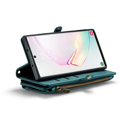 CASEME C36 Series For Samsung Galaxy Note 10 Plus 4G  /  5G Case 10 Card Slots Leather Zipper Phone Cover
