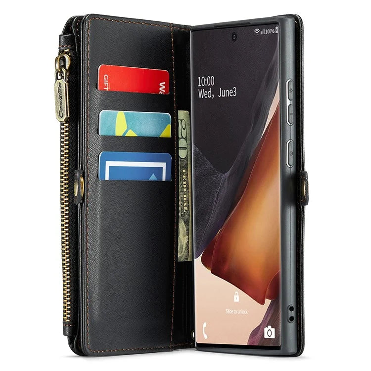 CASEME C36 Series For Samsung Galaxy Note20 Ultra  /  Note20 Ultra 5G Case Leather Phone Bag with Straps