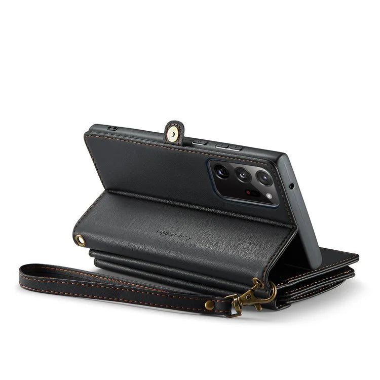 CASEME C36 Series For Samsung Galaxy Note20 Ultra  /  Note20 Ultra 5G Case Leather Phone Bag with Straps