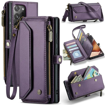 CASEME C36 Series For Samsung Galaxy Note20 Ultra  /  Note20 Ultra 5G Case Leather Phone Bag with Straps