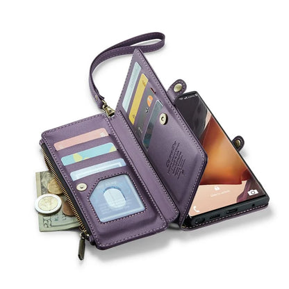 CASEME C36 Series For Samsung Galaxy Note20 Ultra  /  Note20 Ultra 5G Case Leather Phone Bag with Straps