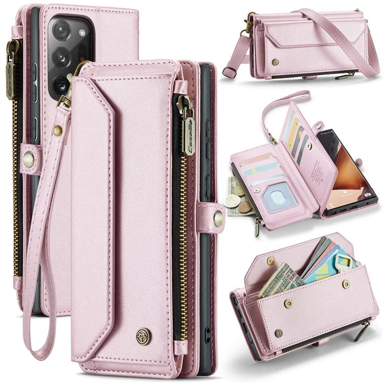CASEME C36 Series For Samsung Galaxy Note20 Ultra  /  Note20 Ultra 5G Case Leather Phone Bag with Straps