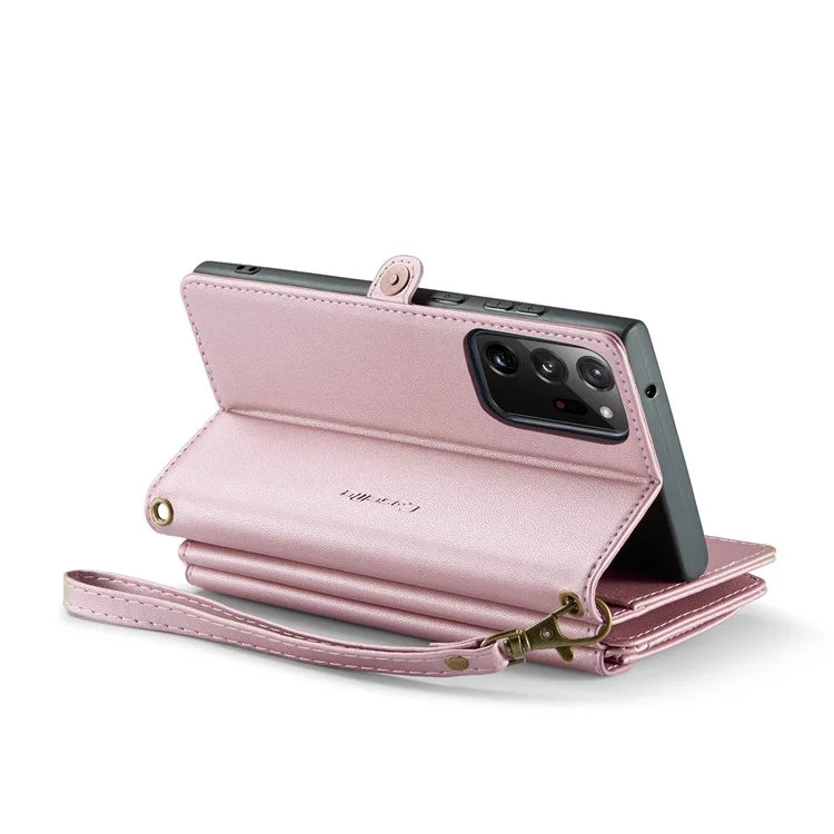CASEME C36 Series For Samsung Galaxy Note20 Ultra  /  Note20 Ultra 5G Case Leather Phone Bag with Straps