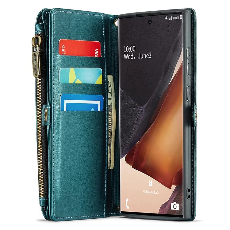 CASEME C36 Series For Samsung Galaxy Note20 Ultra  /  Note20 Ultra 5G Case Leather Phone Bag with Straps