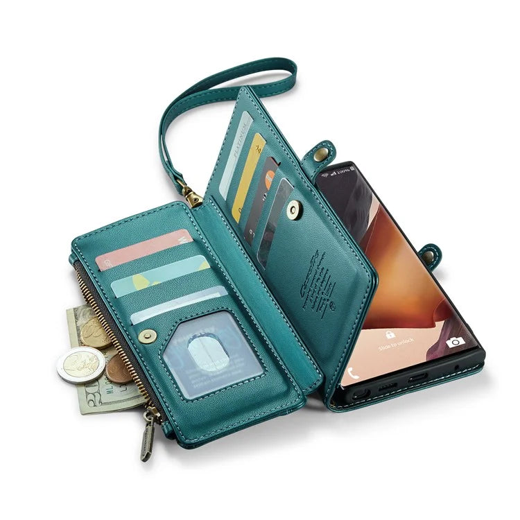 CASEME C36 Series For Samsung Galaxy Note20 Ultra  /  Note20 Ultra 5G Case Leather Phone Bag with Straps