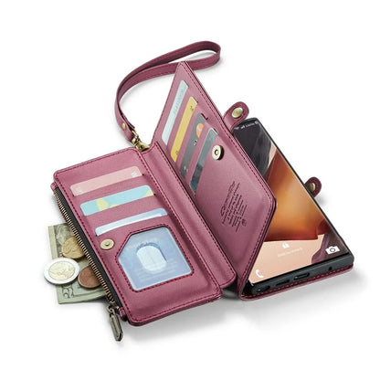 CASEME C36 Series For Samsung Galaxy Note20 Ultra  /  Note20 Ultra 5G Case Leather Phone Bag with Straps