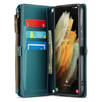CASEME C36 Series For Samsung Galaxy S21 Ultra 5G Case Leather Phone Bag with 10 Card Slots Pocket