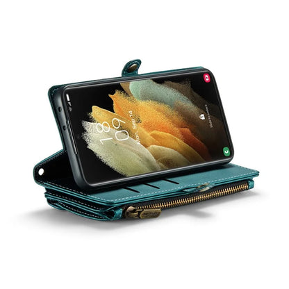 CASEME C36 Series For Samsung Galaxy S21 Ultra 5G Case Leather Phone Bag with 10 Card Slots Pocket