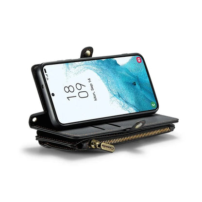 CASEME C36 Series For Samsung Galaxy S22 5G Case Crossbody Leather Phone Bag with 7 Card Slots