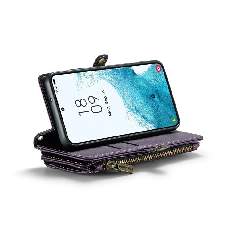 CASEME C36 Series For Samsung Galaxy S22 5G Case Crossbody Leather Phone Bag with 7 Card Slots