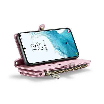 CASEME C36 Series For Samsung Galaxy S22 5G Case Crossbody Leather Phone Bag with 7 Card Slots