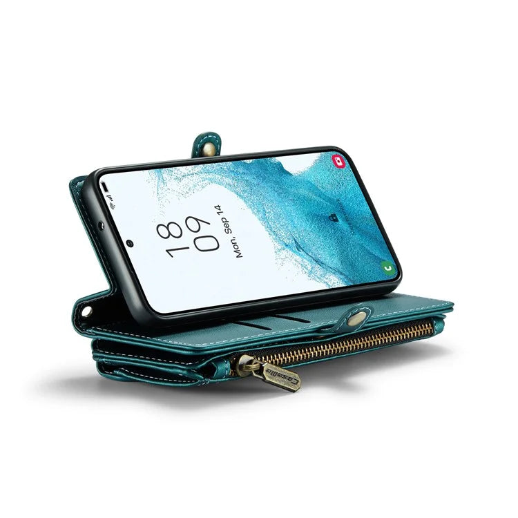 CASEME C36 Series For Samsung Galaxy S22 5G Case Crossbody Leather Phone Bag with 7 Card Slots
