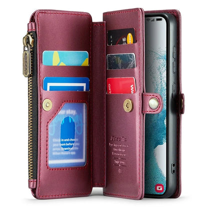 CASEME C36 Series For Samsung Galaxy S22 5G Case Crossbody Leather Phone Bag with 7 Card Slots