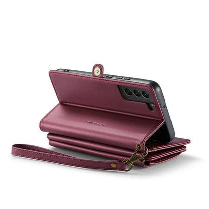 CASEME C36 Series For Samsung Galaxy S22 5G Case Crossbody Leather Phone Bag with 7 Card Slots