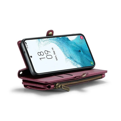 CASEME C36 Series For Samsung Galaxy S22 5G Case Crossbody Leather Phone Bag with 7 Card Slots