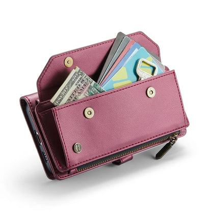 CASEME C36 Series For Samsung Galaxy S22 5G Case Crossbody Leather Phone Bag with 7 Card Slots