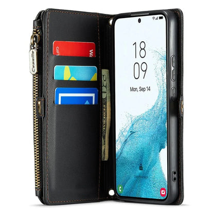 CASEME C36 Series For Samsung Galaxy S22+ 5G Case 10 Card Slots Zipper Leather Phone Bag