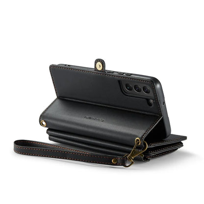 CASEME C36 Series For Samsung Galaxy S22+ 5G Case 10 Card Slots Zipper Leather Phone Bag