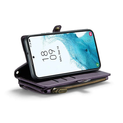 CASEME C36 Series For Samsung Galaxy S22+ 5G Case 10 Card Slots Zipper Leather Phone Bag