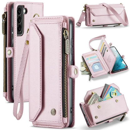 CASEME C36 Series For Samsung Galaxy S22+ 5G Case 10 Card Slots Zipper Leather Phone Bag