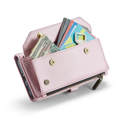 CASEME C36 Series For Samsung Galaxy S22+ 5G Case 10 Card Slots Zipper Leather Phone Bag