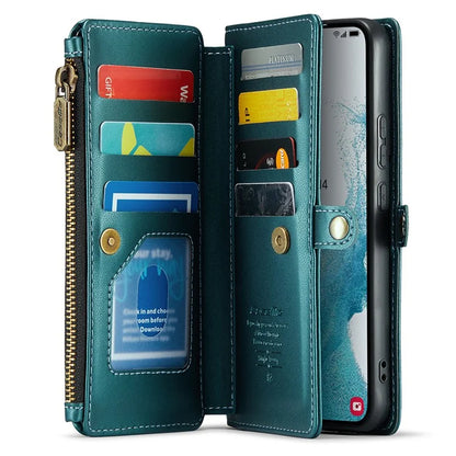 CASEME C36 Series For Samsung Galaxy S22+ 5G Case 10 Card Slots Zipper Leather Phone Bag