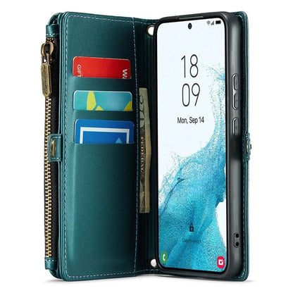 CASEME C36 Series For Samsung Galaxy S22+ 5G Case 10 Card Slots Zipper Leather Phone Bag