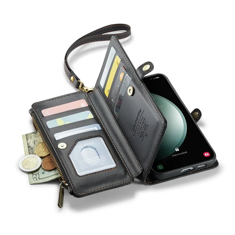 CASEME C36 Series For Samsung Galaxy S23 FE Case Phone Shoulder Bag Wallet Leather Cover