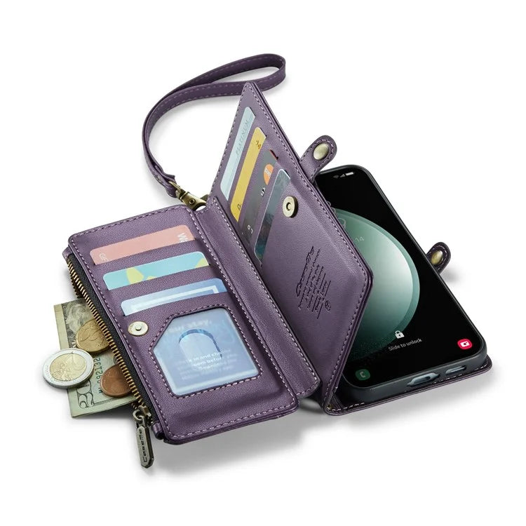CASEME C36 Series For Samsung Galaxy S23 FE Case Phone Shoulder Bag Wallet Leather Cover