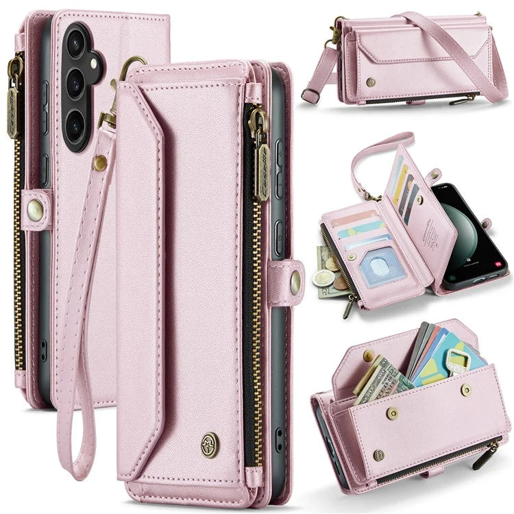 CASEME C36 Series For Samsung Galaxy S23 FE Case Phone Shoulder Bag Wallet Leather Cover
