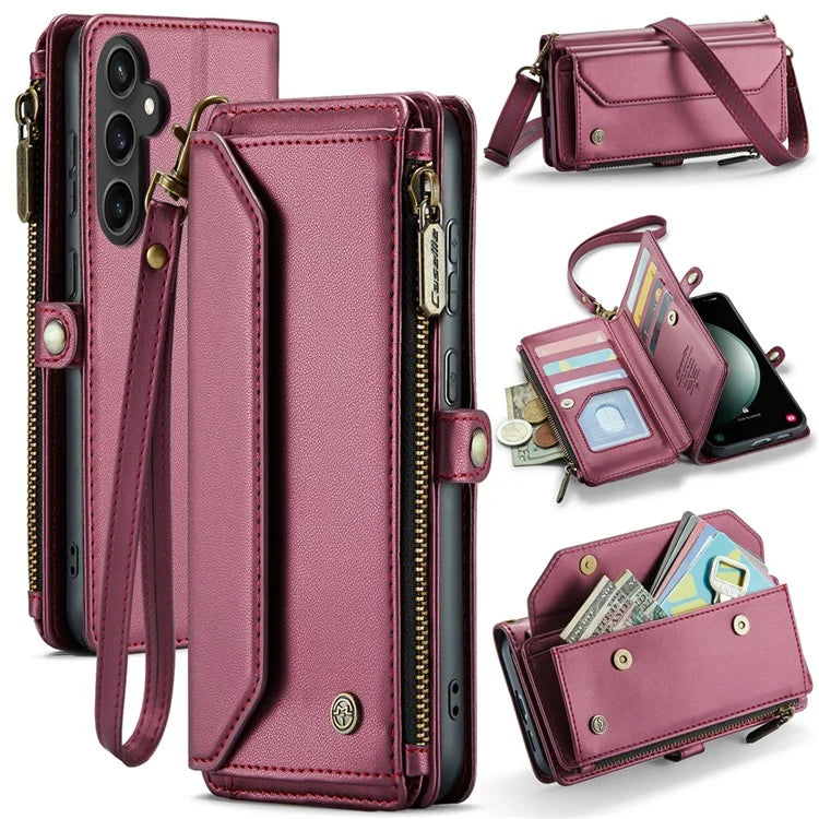 CASEME C36 Series For Samsung Galaxy S23 FE Case Phone Shoulder Bag Wallet Leather Cover