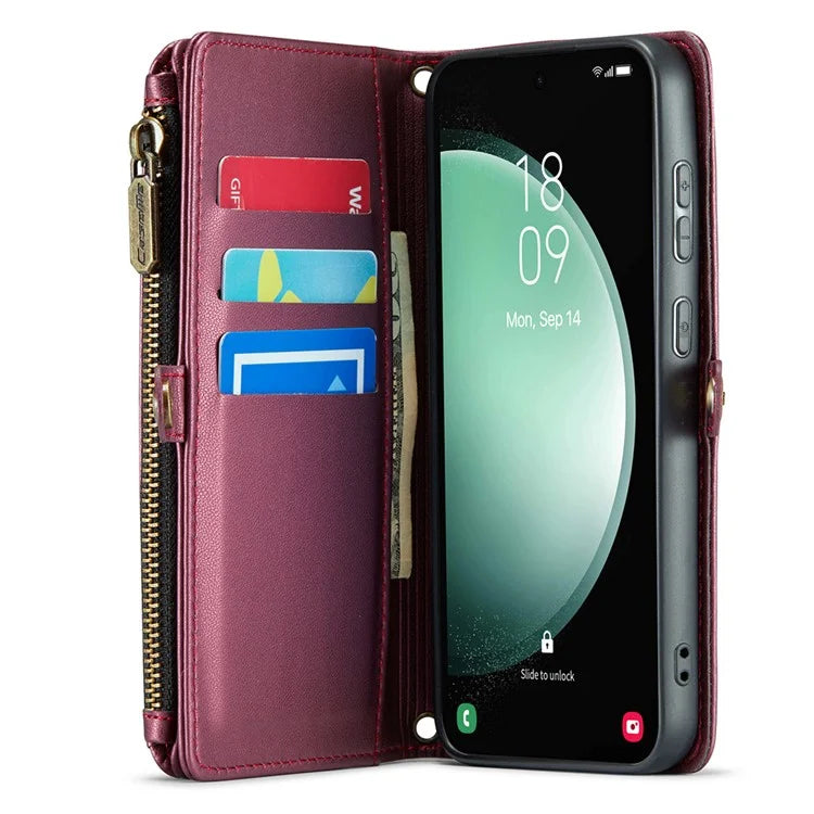 CASEME C36 Series For Samsung Galaxy S23 FE Case Phone Shoulder Bag Wallet Leather Cover