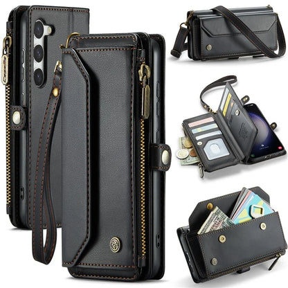 CASEME C36 Series For Samsung Galaxy S23+ Leather Case Phone Shoulder Bag Card Slots Zipper Pocket